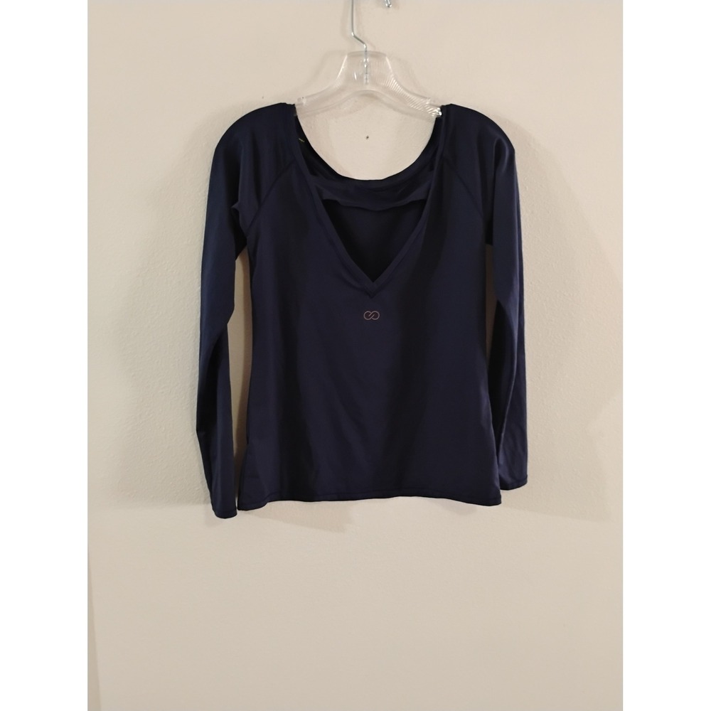 CALIA by Carrie Underwood Navy Blue Open Back Long Sleeve Active Top Small